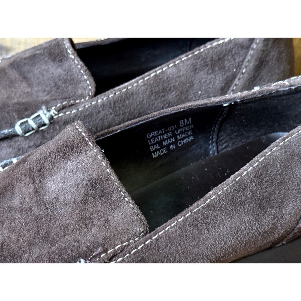 Passports by Bass Womens Brown Suede Leather Loafers Moc Toe Comfort Stitch 8M - Picture 3 of 9